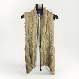 Dolce Cabo Fur Trim Knit Vest – Size S/M
